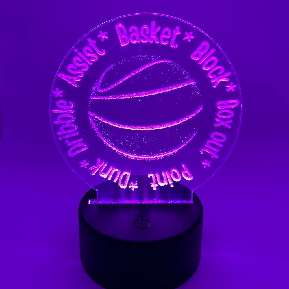 Basketball encouraging words LED night light, color changing, LED light remote